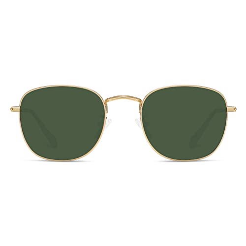 Retro Square Polarized Sunglasses for Women Men Small Frame Vintage Classic Style UV400 Protective