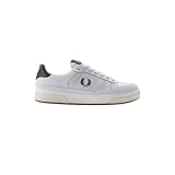  Fred Perry Men\'s B300 Scotch Grain Leather Sneakers White in Size 42