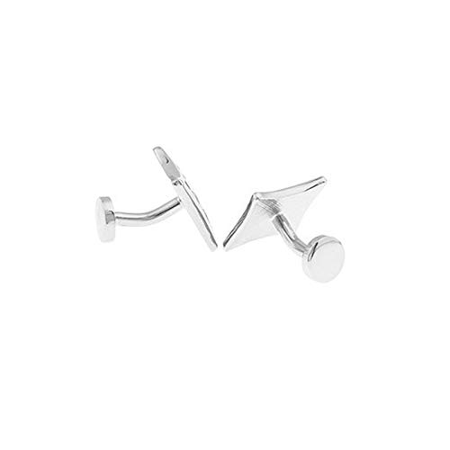 Mancuernillas KnBoB para hombre plateadas rombo miniatura 3