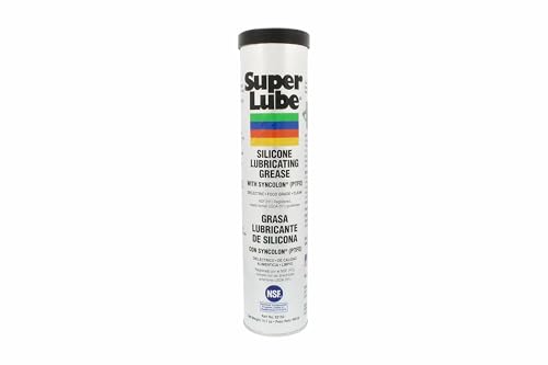 Super Lube Silicone Lubricating Grease w/Syncolon - Waterproof, All Purpose, Food-Grade Grease - Rust Protection - Automotive & Industrial Use - Translucent White - Cartridge - 14.1 oz (92150)