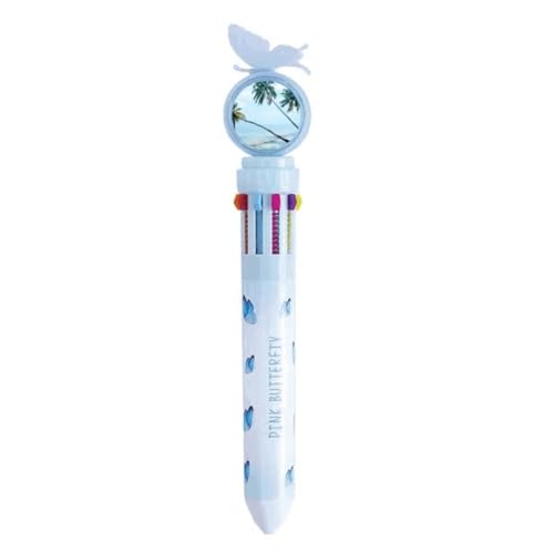 Stylo à bille rétractable multicolore Ocean Beach : fournitures scolaires écriture