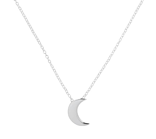Silver Crescent Moon Choker - 925 Sterling Silver Necklace - Short Necklace - Silver Choker Necklace - Dainty necklace - Moon Necklace - Tiny Moon Necklace - Waning Moon - Waxing Moon