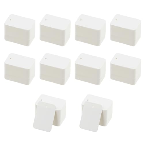 Lot de 1000 mini étiquettes de prix perforées en papier blanc, 3,5 x 5 cm, pour chaussures, vêtements, bijoux, chapeau (blanc)