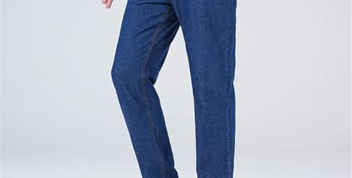 Men's Loose Straight-Leg, Lightweight Casual Long Jeans, Classic Wide-Leg Solid Color Pants3