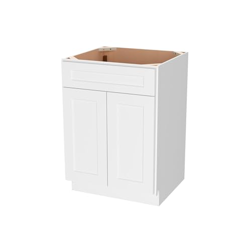 Image of Furinno Shaker Bath Vanity Cabinet Without Top, Ready to Assemble, 21 D x 24 W x 34.5 H, White