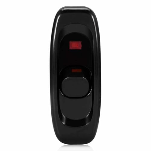 Interruptor LED pasante aereo unipolar lampara, Interruptor unipolar lampara, interruptor cable electrico, Interruptor para Lámpara de Escritorio, Indicador LED, 250V 10A, Negro