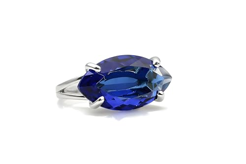 Bague saphir marquise en argent pour un mariage bohème chic unique - 3