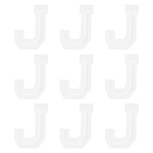 MECCANIXITY Iron on Letter Patches 2" Alphabet J Iron on Embroidered Patch Sew on Letter Stickers Applique for Repairing Clothing Jeans Shoes Hats DIY(White, Pack of 9)