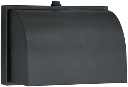 VAXCEL Walsh 4.75 in. H 1-Light Dark Bronze Dusk to Dawn Sensor Outdoor Wall Sconce, Durable Steel Metal Shade, LED Compatible, Dark Sky Compliant Address Illumination for Front Door or Garage