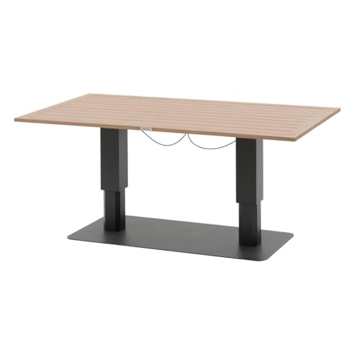Hespéride - Table de Jardin relevable rectangulaire salimia Graphite et Honey 150 x 80 x 69cm en Aluminium
