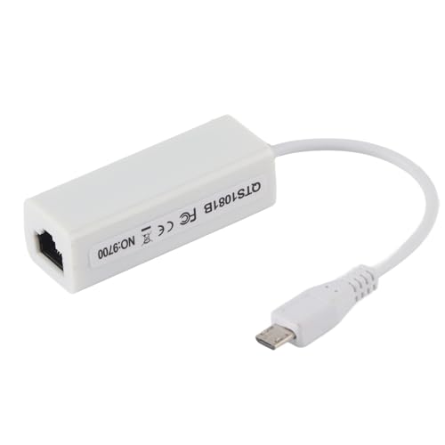 Adaptador de Tarjeta de Red PolyGen RJ45 con Dos Cabezales.Úselo como Adaptador Micro USB a Ethernet para Pi Zero W o como Adaptador USB C a Ethernet para computadoras portátiles