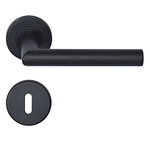 Béquille Intemporel + Rosace Cle Chambre, Noir
