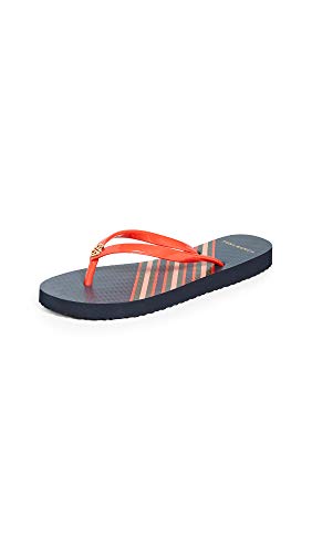 Tory burch women's thin flip flop sandals, red/navy brush stripe,…
