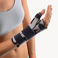 Bort 112050 SellaTex® Wrist Spica and Thumb Fracture Splint Removable Thumb Carpal Tunnel, Wrist Fracture, Thumb Fracture, Wrist Thumb Pain, Day Night Splint Splint, Immobilzer (Grey, Small, Right)