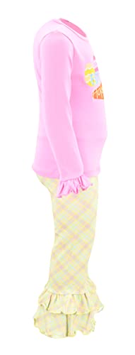 Image of Unique Baby 2 Piece Girls Double Ruffle Leggings and Long Sleeve Shirt Clothes Set Kid and Toddler Girl Outfit