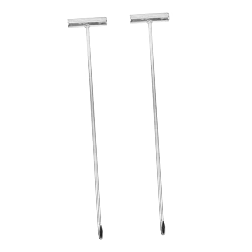 HEALLILY Manhole Lid Lifter Hooks 2pcs T-Shaped Metal Hooks Easy to Use for Manhole Cover and Door Lifting