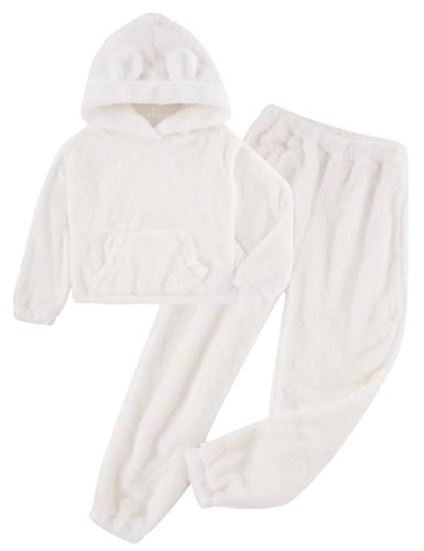 Funnycokid Girls Fleece Pajamas Pants Set 6-13Y