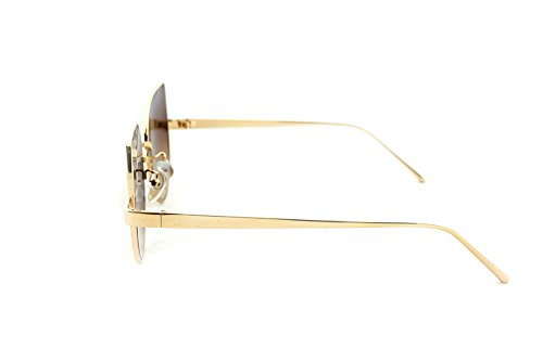 Newbee Fashion - "Kyra" Cateye Ultra Premium Brushed Aluminum Flash Sunglasses2