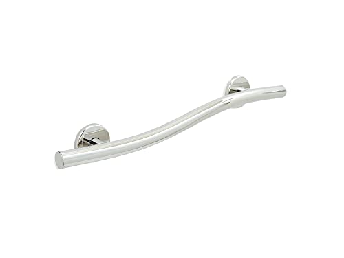 Wave Grab Bar - Type 304 Stainless Steel/Curved Ada Safety Handrail For Shower Bathroom Home/Elderly Handicap/Left/Polished Chrome / 24" #TOP5