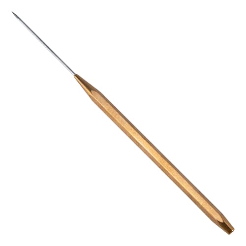 Dr.Fish Dubbing Needle with Half Hitch Tool, Flyting Bodkin, Brass, Fly Tying Tool Hackle/Dubbing Spltting for Fly Fishing