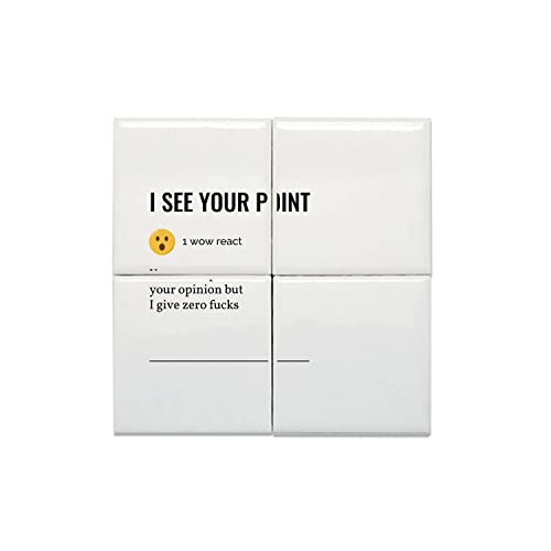 Carreaux Céramique Décoratif 20x20 cm - Lot de 4 Carreaux Humour Bureau (Total 40x40 cm)