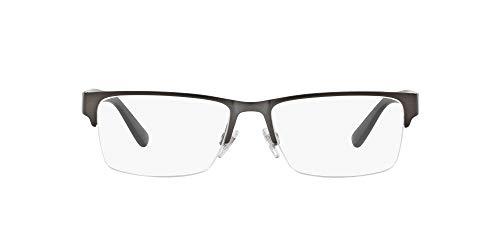 Polo Ralph Lauren Men's PH1164 Rectangular Prescription Eyewear Frames, Matte Dark Gunmetal/Demo Lens, 56 mm