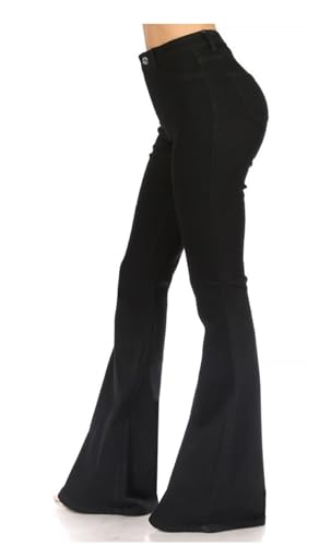 JC JQ High Waist Stretchy Flared Bottom Denim Jeans by Hifashion.la3