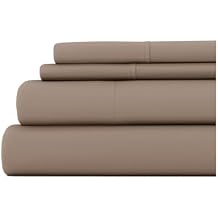 1000 Thread Count Egyptian Cotton Solid Taupe 18"inch Deep Pocket King 76" x 80" Sheet Set- 4 Pc Sheet with 2 Pillowcases, Hotel Quality