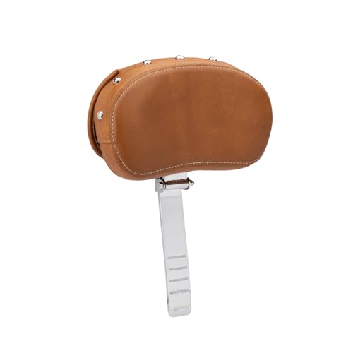 Indian Motorcycle Rider Backrest Pad, Genuine Leather, Desert Tan With Studs, for Pursuit, Challenger, Chieftain, Roadmaster, Chief, Springfield Models and More, Adjustable, for Comfort - 2879542-06