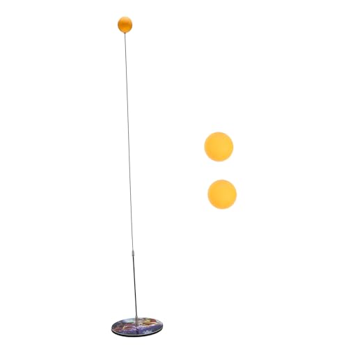 ETHZZLE Table Tennis Trainer with Elastic Rod and Stainless Steel Base for Indoor Outdoor Practice Pong Balls Included Sports Racket Training Tool for Adults Enhancing Reflexes and