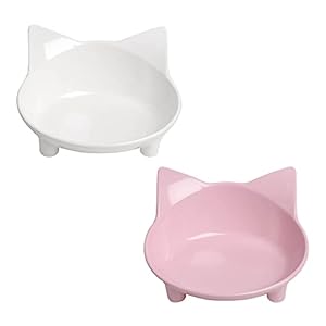 Skrtuan Non-Slip Cat & Dog Food Bowl – Wide, Shallow Pet Dish for Whisker Fatigue Relief, Safe for Puppies & Rabbits