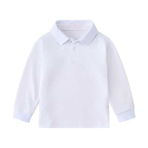 Boys Girls Long Sleeve Polo Shirts Kids School Uniform Golf Shirts Solid Color Polo T-Shirts 2-15 Years 0
