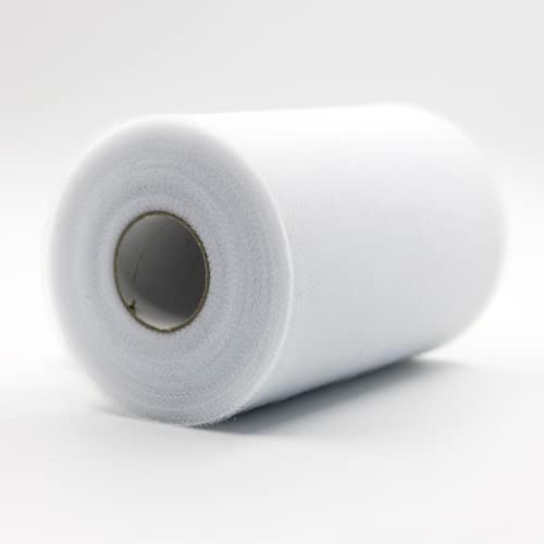 91m x 15cm ! Tissu de bobine de rouleau de tulle pour les décorations d'artisanat Tutu Mariages Costumes Jupes Fêtes Cadeau Bow baby shower, Beaucoup de couleurs disponibles. (Blanc)
