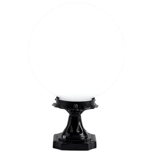 BIUDECO Luminaria de Exterior Tipo Globo para Postes de Luz Farola de Acrílico de 20 CM Base de Aluminio Cuadrada Adecuado para Patios Jardines y Terrazas