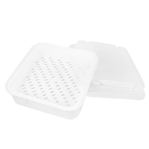 SEWACC Vaporera para Microondas de Plástico Cuadrada, Doble Capa, para Cocinar al Vapor Verduras y Alimentos, Apta para Uso Diario en Cocina, Diseño Seguro y Reutilizable