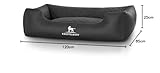 Knuffelwuff Hundebett XXL Kunstleder Hundekorb Hundesofa Hundekissen Hundekörbchen waschbar Milan, 120 x 85cm, schwarz