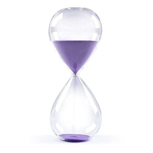 SWISSELITE Hourglass Sand Timers, Hourglass Sand Clock Inspired Glass for Home, Desk, Office Decor (6.5Inch-15Mins Violet)