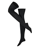 Esprit Damen Ribbed Overknee Nachhaltige Biologische Baumwolle Wolle lang einfarbig 1 Paar