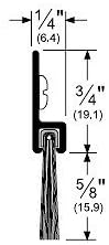 Pemko - 18061DNB48 Brush Door Bottom Sweep, Dark Bronze Anodized Aluminum with 0.625" Black Nylon Brush Insert, 0.25" W x 1.375" H x 48" L