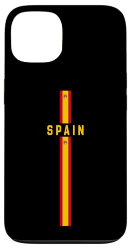 Carcasa para iPhone 13 Bandera España vertical con texto "ESPAÑA" en mayúsculas