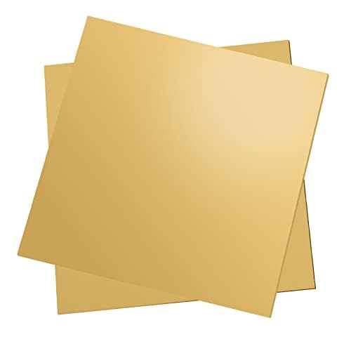 Brass Sheet, 12" X 12", 20 Gauge(0.8mm) Thickness, No Scratches, Brass Plates 0.8X 300x 300mm, One Pack