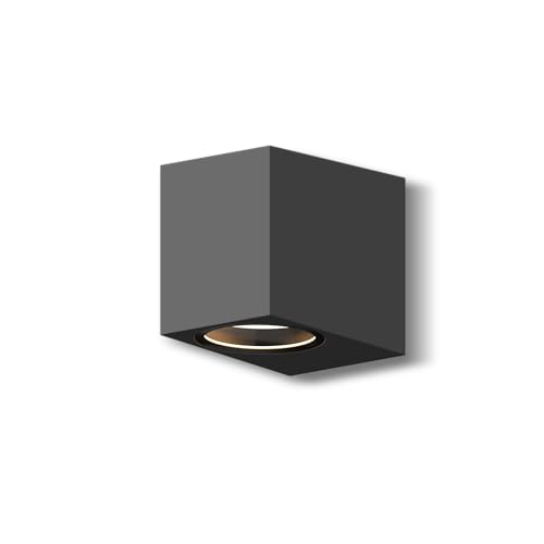 CALEX aplique de pared Sanremo, para exteriores e interiores, casquillo GU10, forma rectangular, downlight LED, impermeable, sin bombilla, antracita