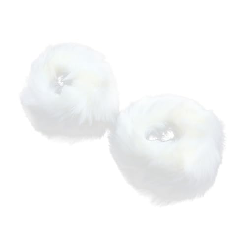 TENDYCOCO Elegant White Fur Hand Warmers Cuff warmer Faux Fur Wrist Cuffs Arm Warmer for Women Party Costumes Accessory One Size Fits