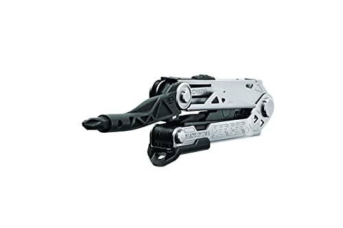 Image of Gerber Gear Center-Drive Multitool Bit Set - 16-Piece Multitool, 12-Piece Standard Bit Set - Includes Knife, Pliers, Wire Cutters, Bottle Opener & More - Silver Tool, Made in USA - Coyote Brown Sheath