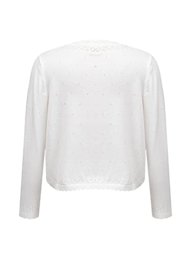 Little Girls Long Sleeve Bolero Shrug Lace Short Cardigan Long Sleeve Button Knitted Tops Type B White 3-4 Years2