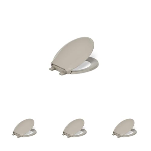 Image of KOHLER 4639-RL-G9 Cachet ReadyLatch Round Toilet Seat Soft Close, Sandbar (Pack of 4)