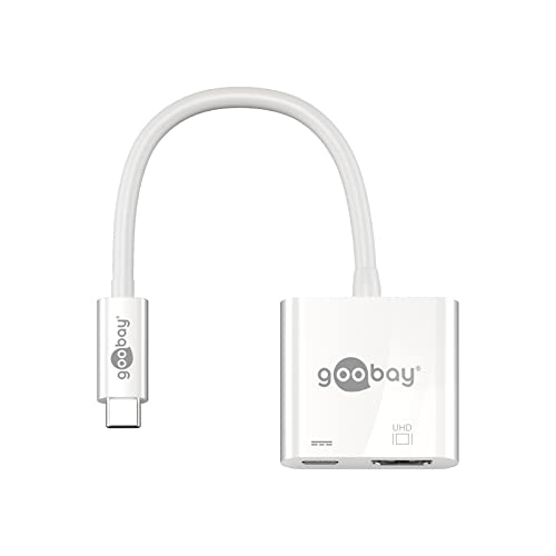 Goobay 62110 Adattatore Da Usb-C A Hdmi 4K60Hz, Pd, Bianco, 0.145 M Lunghezza Del Cavo