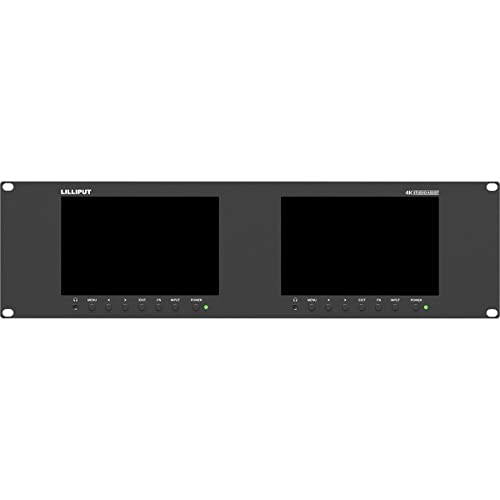 Image of LILLIPUT Dual Rackmount Monito 7 inch RM-7029S 3-RU Rackmount Monitor with 3G-SDI /HDMI 2.0 Scope view support up to 1080p 60Hz SDI and 2160p 60Hz HDMI video