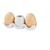Salt and Pepper Shakers,Novelty Egg Shaped Ceramic Set,Combined Kitchen Decor and Table Setting