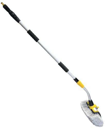 Théo Brosse de Lavage de Voiture Télescopique 180cm, Réservoir de Shampooing intégré, Equipement de Lavage Voitures, SUV, Caravanes, Camions, Camping-Cars...